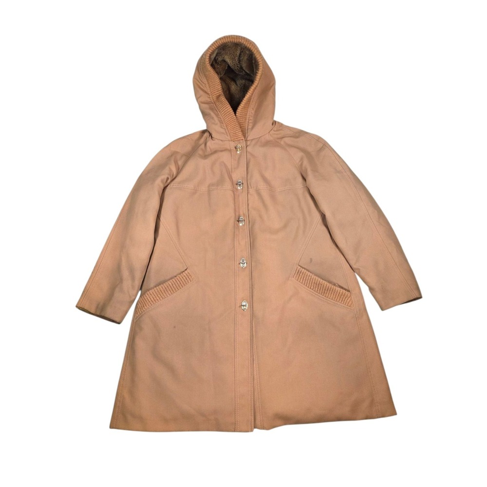 Forecaster of Boston Coat Womens Large 13/14 Brown Hooded Winter Faux Fur Jacket